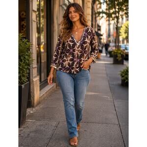 Alberto Makali NWT XL Sequin V-Neck Stretch Blouse Vintage Designer